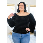 Our Believe In Miracles Smocked Velvet Top Black is an obvious choice for your next night out! Rich velvet shapes