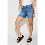 Our Best Days High Waist Denim Shorts by Judy Blue are a stylish and confident choice. With the high-waisted design