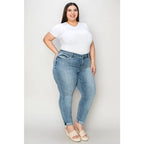 Elevate your denim game with our Best Eva Cuffed Hem Slim Fit Judy Blue Jeans. The cropped cuffed hem detail adds