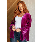 Our Best Policy Purple Velvet Top features a soft and luxurious material in an absolutely gorgeous jewel toned color.
