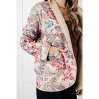 Stay cozy and stylish with our Bestie Floral Sherpa Lined Hooded Jacket! The perfect layer for chilly days this hoodie