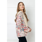 Stay cozy and stylish with our Bestie Floral Sherpa Lined Hooded Jacket! The perfect layer for chilly days this hoodie