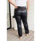 Break the rules with our Faux Black Leather Judy Blue Pants! These high-waisted pants feature tummy control tech