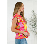 The Bold in Bloom plus size top features soft knit fabric flutter sleeves and a floral print that flatters. Sweet comfy