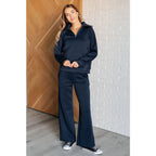 Our Boujee Basic Travel Zip Pullover in Navy will help you stay comfortable and stylish on your travel days! The soft