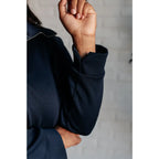 Our Boujee Basic Travel Zip Pullover in Navy will help you stay comfortable and stylish on your travel days! The soft