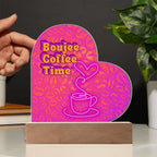 Light up your coffee bar with our Boujee Coffee Time LED acrylic heart plaque. A neon-chic gift for lovers besties
