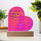 Light up your coffee bar with our Boujee Coffee Time LED acrylic heart plaque. A neon-chic gift for lovers besties