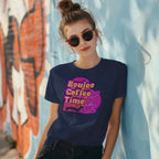 The Boujee Coffee Time© Crew Neck Ladies Tee by Sweet Roo Bou features Roxy in a boutique design made for coffee