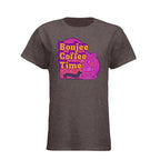 The Boujee Coffee Time© Crew Neck Ladies Tee by Sweet Roo Bou features Roxy in a boutique design made for coffee