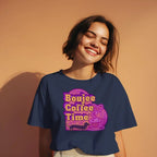 The Boujee Coffee Time© Crew Neck Ladies Tee by Sweet Roo Bou features Roxy in a boutique design made for coffee