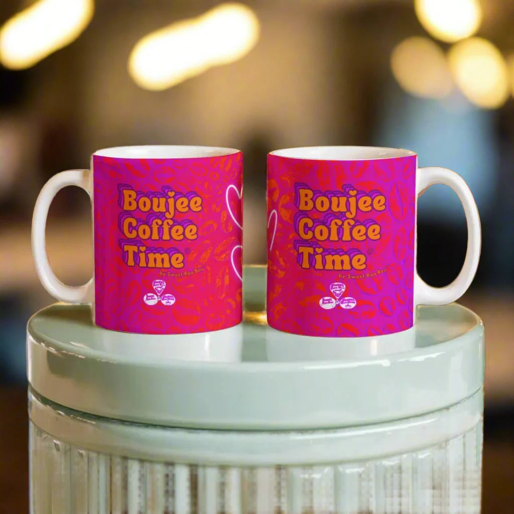 Gift glam with our Boujee Coffee Time© neon coffee bean mug. A bold boutique pick for lovers creatives and confidence