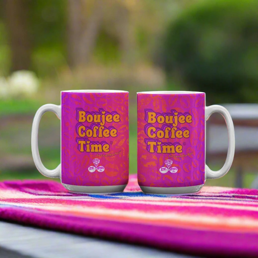 Gift glam with our Boujee Coffee Time© neon coffee bean mug. A bold boutique pick for lovers creatives and confidence