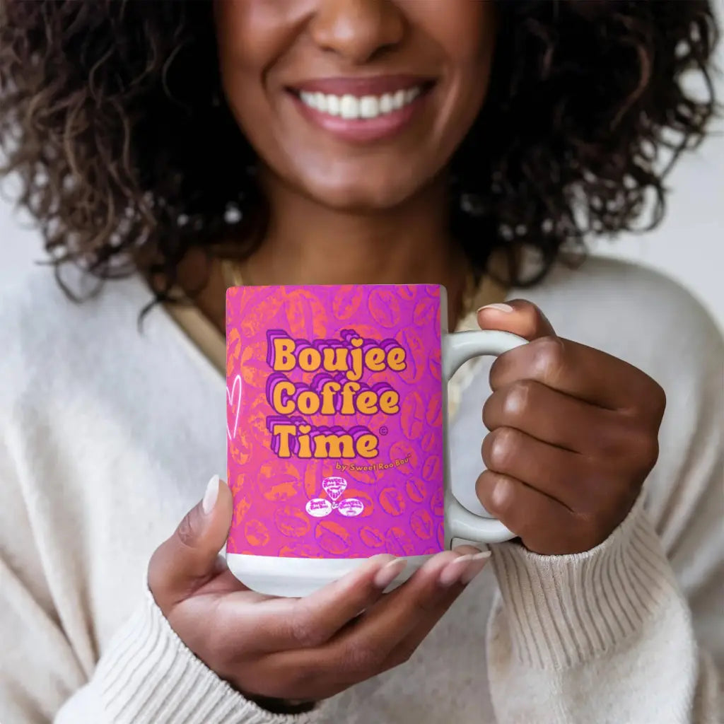 Gift glam with our Boujee Coffee Time© neon coffee mug. A bold boutique pick for lovers creatives and confidence