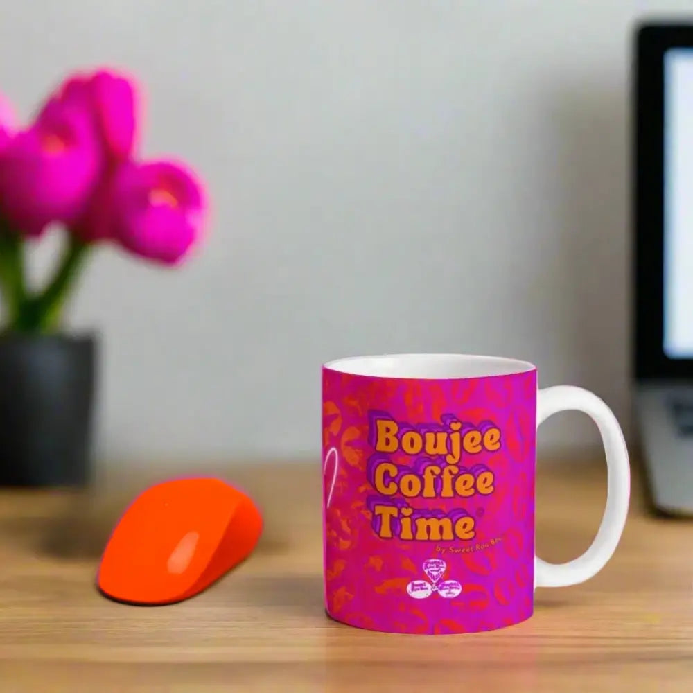 Gift glam with our Boujee Coffee Time© neon coffee bean mug. A bold boutique pick for lovers creatives and confidence