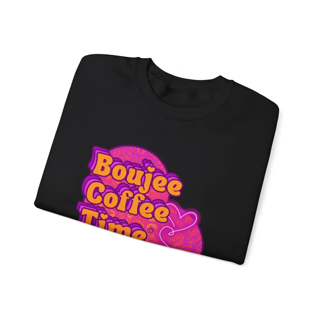 Cozy up in style with the Boujee Coffee Time sweatshirt. Available Ash Black Light Pink and Sport Gray perfect