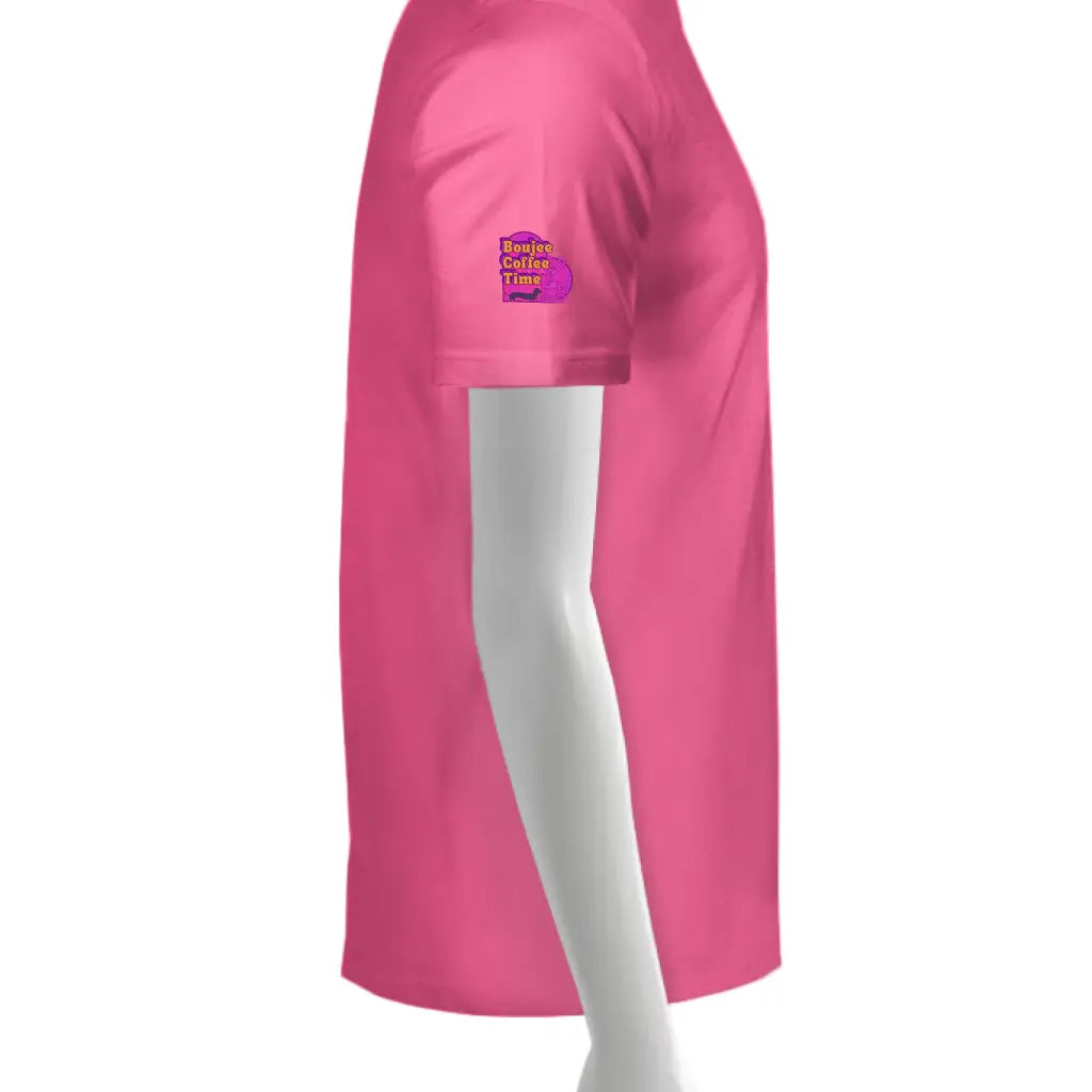 Boujee Coffee Time® Sporty Tee in bold colors moisture-wicking fabric and sizes XS to 4XL. Plus-size friendly