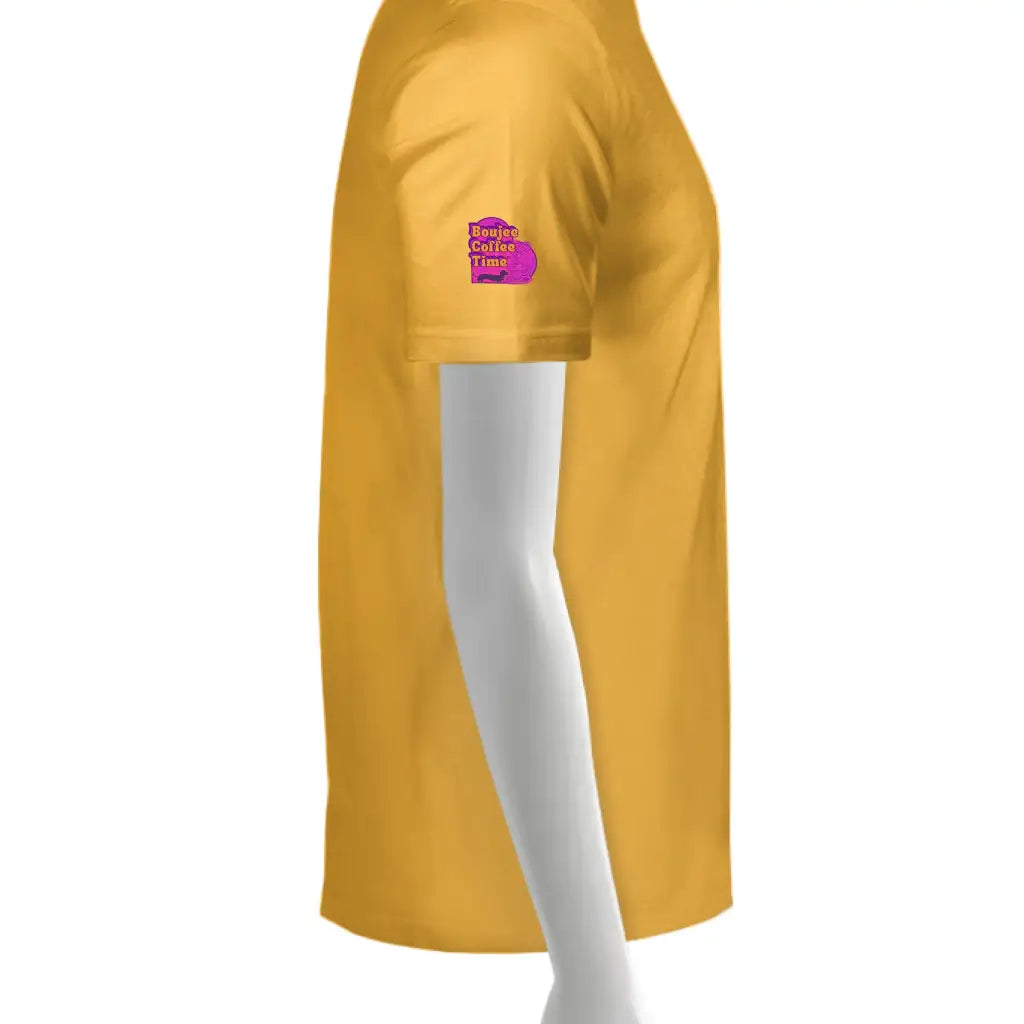 Boujee Coffee Time® Sporty Tee in bold colors moisture-wicking fabric and sizes XS to 4XL. Plus-size friendly