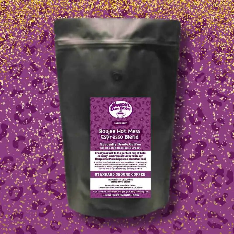 Indulge in Boujee Hot Mess Espresso Blend—bold creamy and rich. Small-batch roasted zero sugar guilt perfect