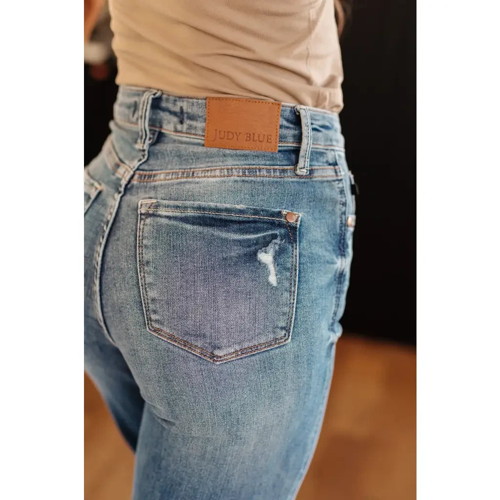 Our Bree High Rise Control Top Distressed Straight Jeans from Judy Blue are the perfect blend of fashion and function.