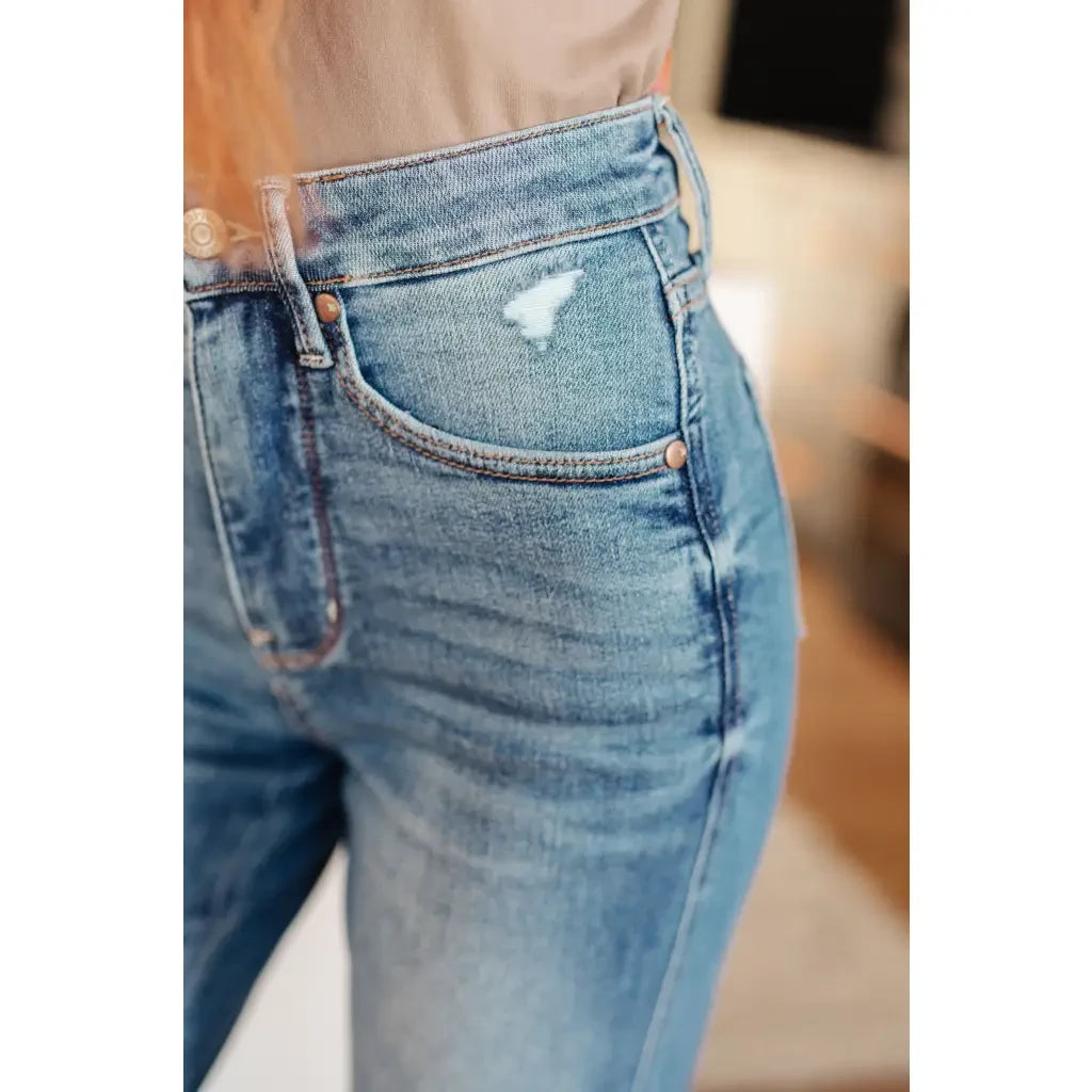Our Bree High Rise Control Top Distressed Straight Jeans from Judy Blue are the perfect blend of fashion and function.