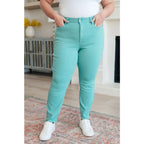 Get ready to make a splash with our Bridgette High Rise Garment Dyed Slim Jeans from Judy Blue! With high rise and slim