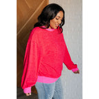 Our Bright as Lights Oversized Pink Pullover is made from lightweight French Terry and an elevated stretchy sweatshirt.