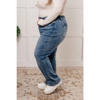 Our Call Me Out Mid Rise Dad Jeans from Judy Blue are perfect for on-the-go lifestyles with their hidden cell phone