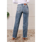 Our Call Me Out Mid Rise Dad Jeans from Judy Blue are perfect for on-the-go lifestyles with their hidden cell phone