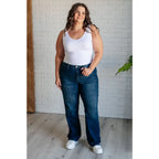 Upgrade your professional casual wardrobe with our Casual Day Mid Rise Control Top Judy Blue Jeans. The straight cut