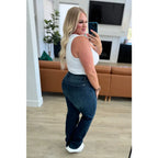 Upgrade your professional casual wardrobe with our Casual Day Mid Rise Control Top Judy Blue Jeans. The straight cut