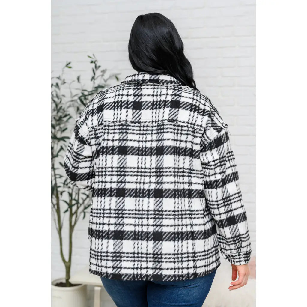 Pieces like our Cate Plaid Shacket In Black & White are hard to come by so make sure snag it while you can! Made