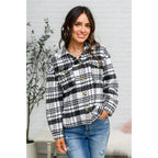 Pieces like our Cate Plaid Shacket In Black & White are hard to come by so make sure snag it while you can! Made