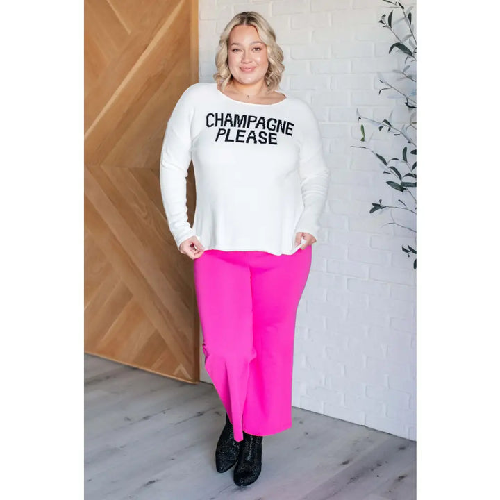 Champagne Please Lightweight Sweater - Tops