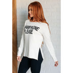 Sip some bubbly in our Champagne Please Lightweight Sweater! Made from a mid-weight off white sweater knit