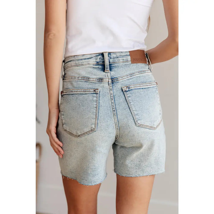 Cindy Mineral Wash Distressed Judy Blue Denim Shorts