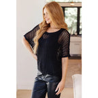 Look effortlessly stylish this season in the Coastal Dreams Fishnet Top! Crafted from a soft fishnet sweater open knit