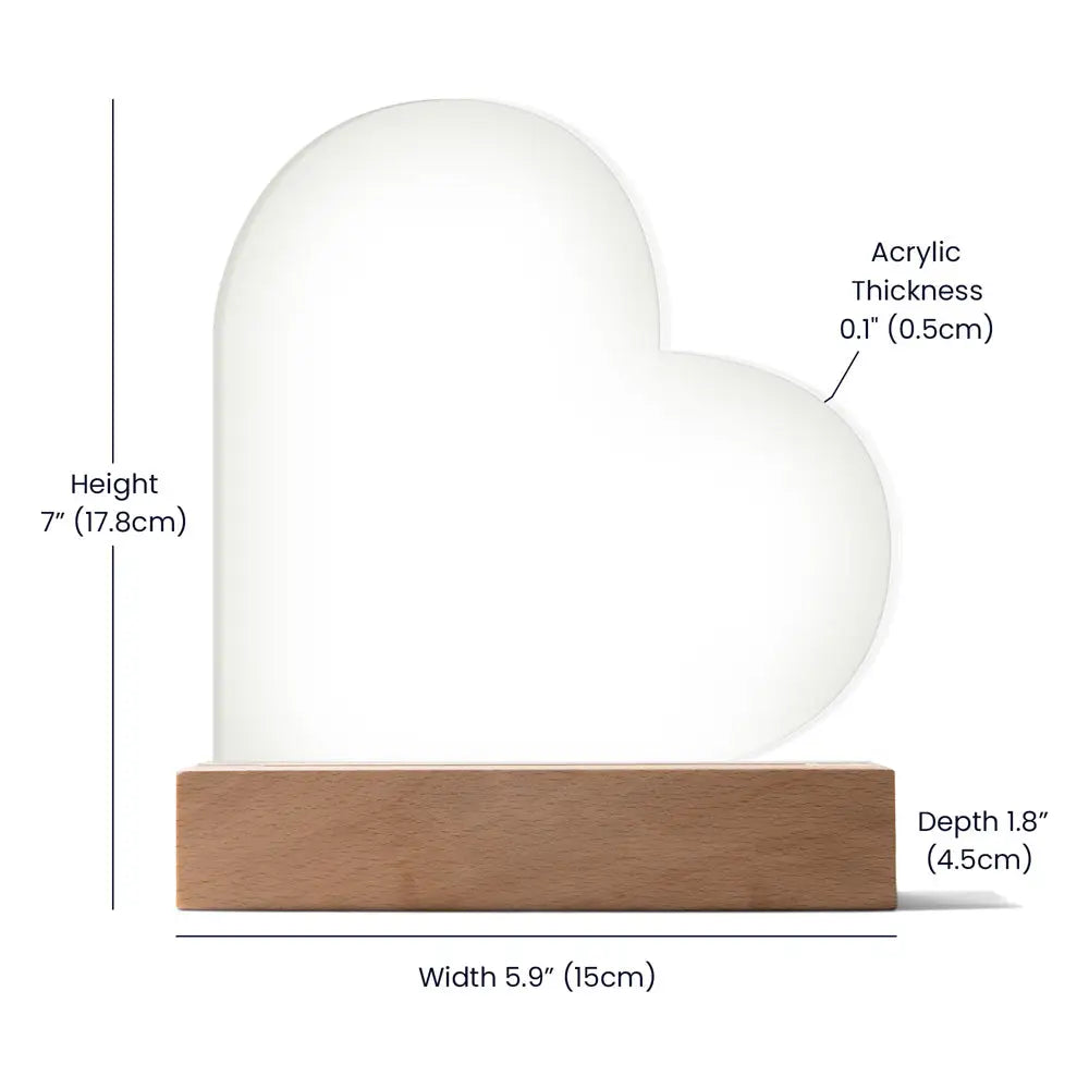 Add sparkle to your coffee bar with this heart-shaped LED acrylic plaque! A bold gift for lovers besties or boutique