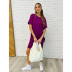 Stay comfy and stylish in the Comfy Cruising Biker Shorts Set Plum made from ultra soft brushed microfiber. A perfect