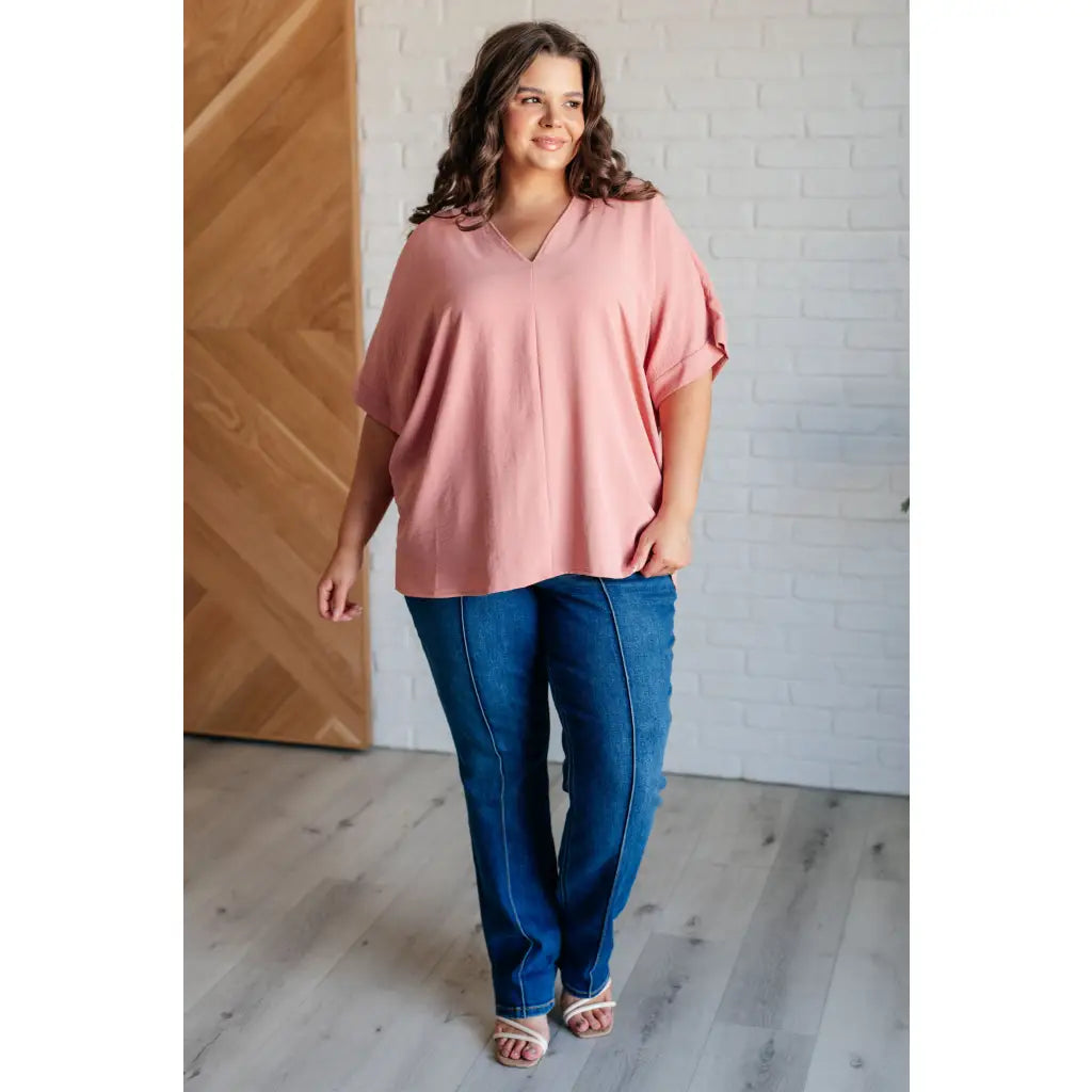 Our Contrary to Popular Belief V-Neck Blouse is a testament effortless style. Crafted from crinkle woven fabric