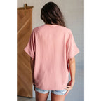 Our Contrary to Popular Belief V-Neck Blouse is a testament effortless style. Crafted from crinkle woven fabric