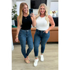 Say hello to your new wardrobe staple our Cora High Rise Control Top Skinny Jeans by Judy Blue. Featuring tummy control