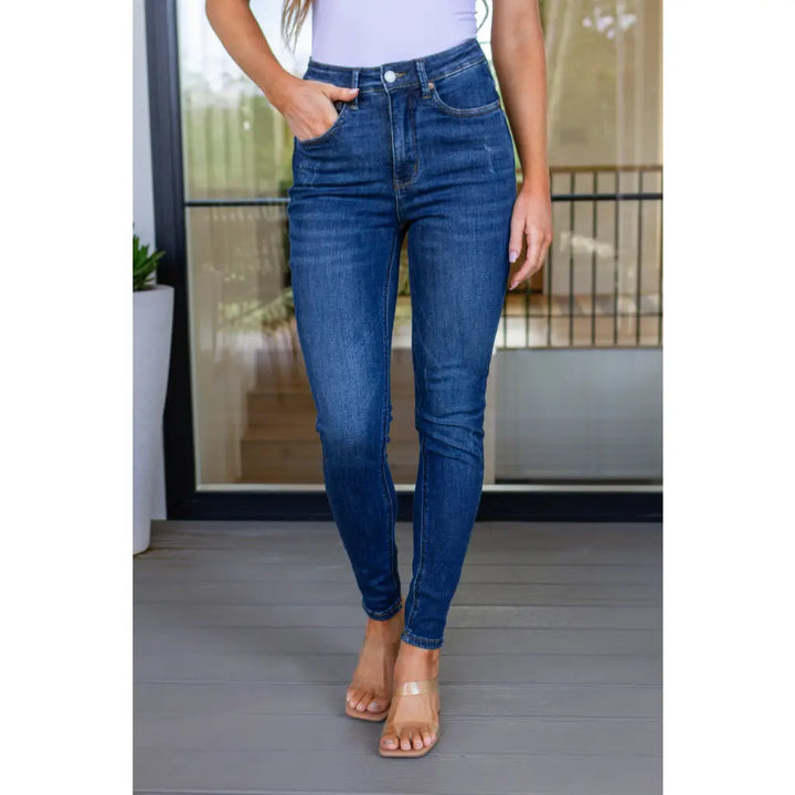 Cora High Rise Control Top Skinny Jeans - Denim