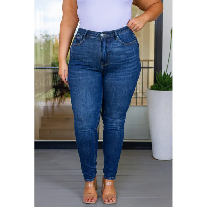 Cora High Rise Control Top Skinny Jeans - Denim