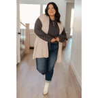 The Cozy All Over Henley Top in Cocoa is soft stylish and chic featuring a brushed ribbed knit mock neckline relaxed