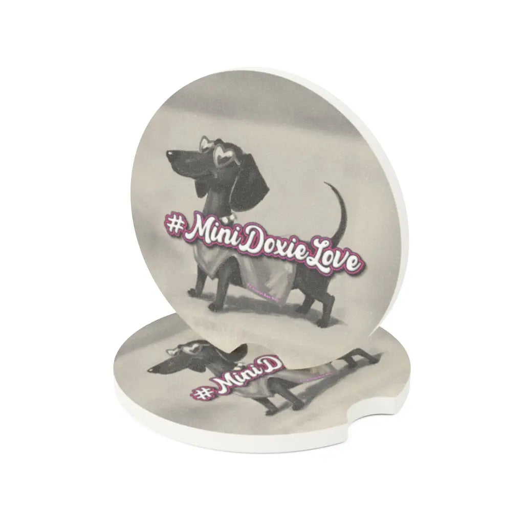 Muted dachshund car coaster featuring Roxy Roo. Soapstone with matte finish. Sold as single or set of 2. Made to order.