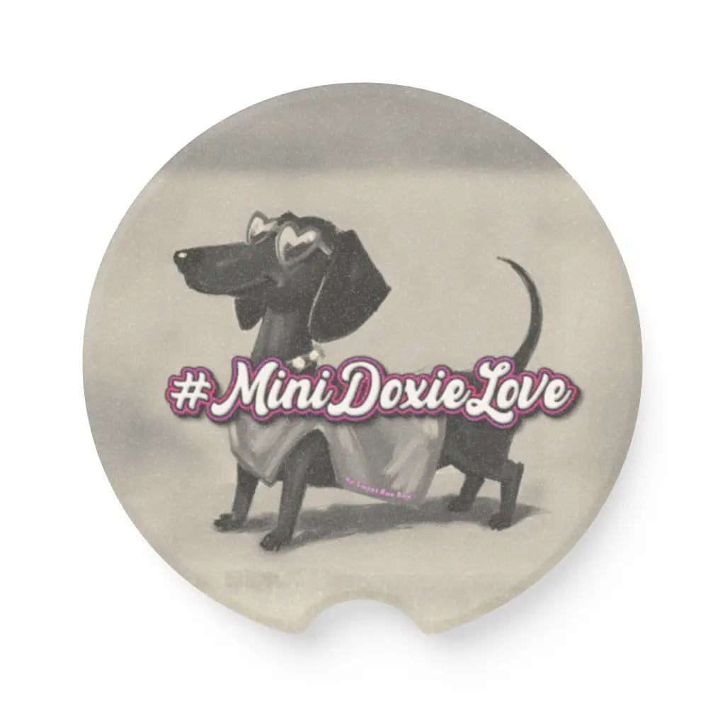 Muted dachshund car coaster featuring Roxy Roo. Soapstone with matte finish. Sold as single or set of 2. Made to order.