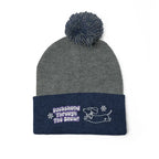 Cozy embroidered beanie with dachshund art by Sweet Roo Bou. A playful winter hat in six colors for dog lovers and fun