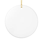 Exclusive Sweet Roo Bou™ ceramic ornament with dachshund art. A glossy giftable keepsake for dog lovers and holiday