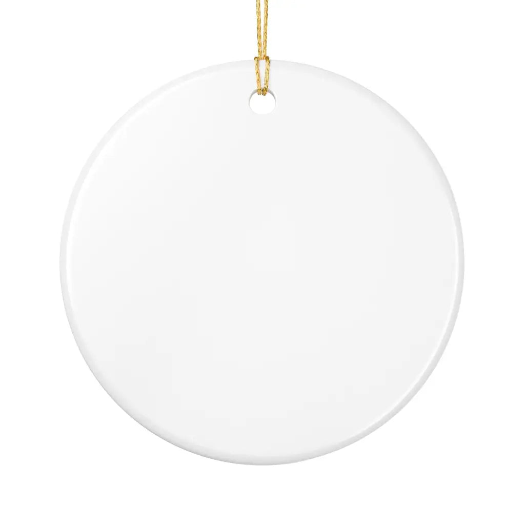 Exclusive Sweet Roo Bou™ ceramic ornament with dachshund art. A glossy giftable keepsake for dog lovers and holiday